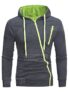 Diagonal Zipper Men’s Casual Slim Hooded Cardigan Sweater