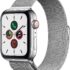 Apple Watch Series 5 (GPS + Cellular, 44 mm) Boîtier en Aluminium Argent – Bracelet Sport Blanc