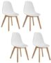Lot de 4 Chaises de Séjour Scandinave, Blanc